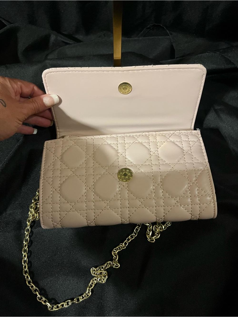 Dior Pale Pink Quilted Leather Crossbody with Gold Hardware - Picture 11 of 12